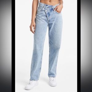 Agolde criss cross straight leg jeans / mom jean
